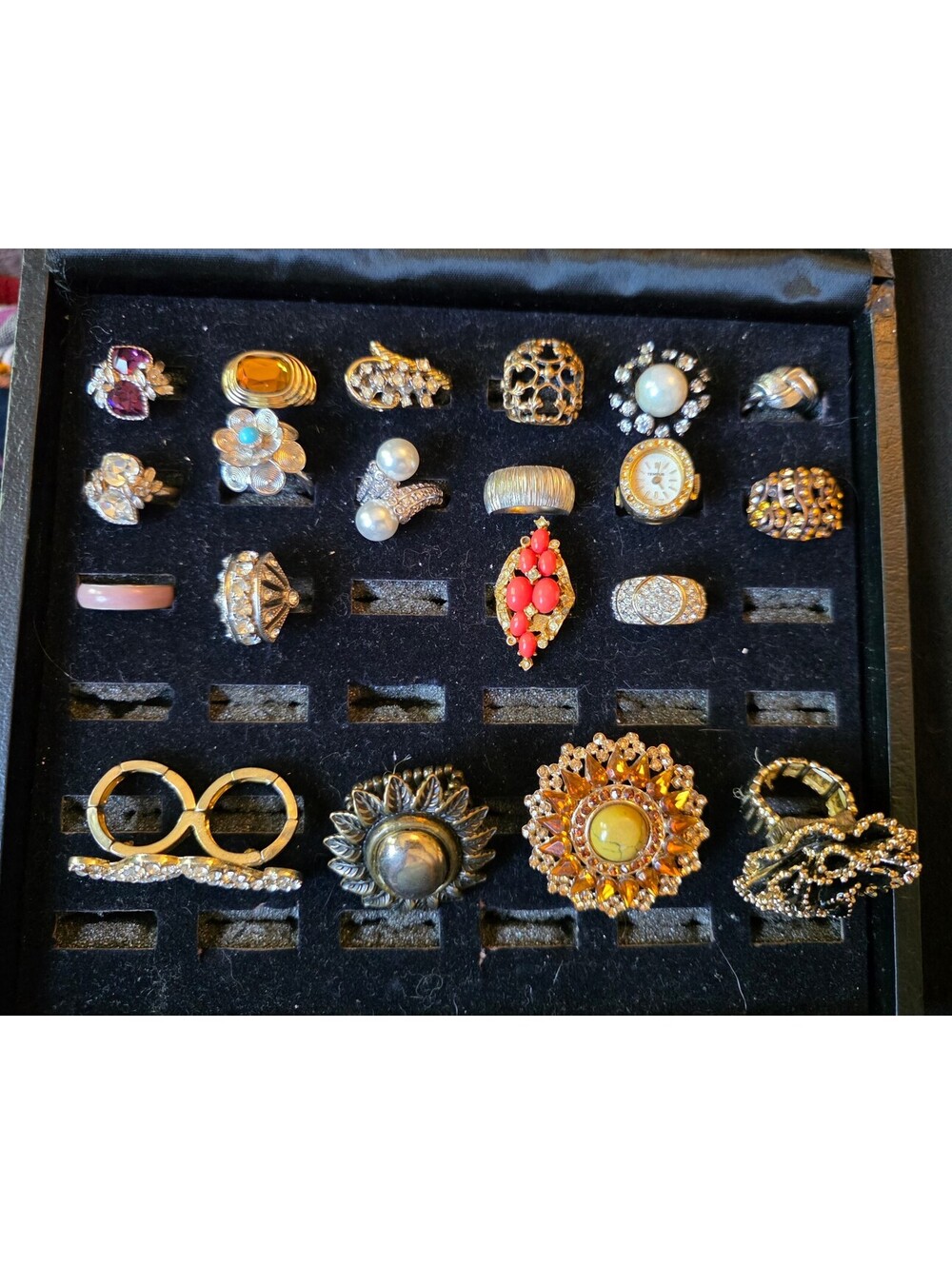 Vintage Ring Lot Statement Cocktail Sarah Coventry Park Lane 18K RGP - 20 Pcs